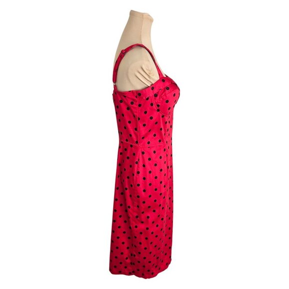 Deadly Dames Polka Dot Red Black Dress Sz M - Picture 5 of 11